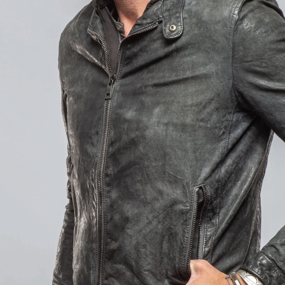 Mens Gimo's Charcoal Moto Jacket - Made in Italy - NWT - Picture 4 of 7